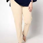 Coldwater Creek Knit Denim High Rise Straight-Leg Jeans in Stone Khaki Size 16 Photo 0
