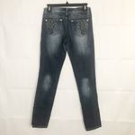 Zanadi 7 Embroidered Low Rise Dark Wash Jeans Size 7 Blue Photo 6