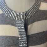 autumn cashmere  sweater gray and cream stripe  with sequins Photo 1