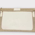 NWT. Woven Tan and White Clutch Bag with Gold Chain Strap and Buckle Photo 1