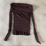 Free People brown snow bunny off the shoulder top M Photo 1