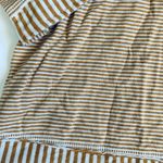 Anthropologie Maeve mustard orange striped wide bell sleeve cowl neck top Photo 6