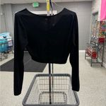 SheIn  Black Fitted Long Sleeve Crop Blouse Photo 1