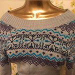 OP Fairisle Nordic Grey Blue & Purple Sweater M Photo 5