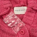 Mia & Tess Hoodie Sweater Womens S Quarter Button Up Pink Photo 4