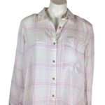 Free People  No Limits Oversized Linen Alabaster Combo Shirt Photo 3