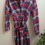 Mable Colette Shirt Button Down Flannel Midi Dress red & blue Size S Photo 0