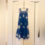 Sundance Blue Tassel Embroidered Festival Beach Dress Blue Pink White Size XS Photo 5