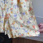 Vintage 90s Jones New York Linen Blend Yellow Floral Front Pleat Shorts 24W Size undefined Photo 2