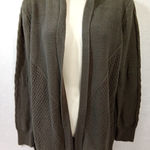 Vera Wang Simply Vera  Women Large Green‎ Hooded Sweater long sleeve open front Photo 0