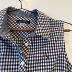 Tommy Hilfiger Sleeveless Navy and White Checkered Button Down Shift Dress Photo 3