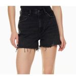 NWT Denim Forum 90s boyfriend black eyeliner raw hem mini shorts high waisted 29 Photo 2