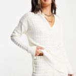 Topshop White Oversized Polo Sweater Photo 0