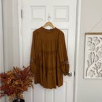 Old Navy  Burnt Orange Pintucked Mini Eyelet Swing Dress Photo 4