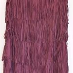 Olivia Palermo Chelsea 28 fringe real leather suede burgundy Sleeveless dress Brown Size XS Photo 2