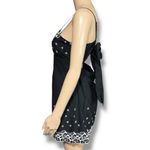 Vanity Womens Empire Waist Babydoll Tank Top Floral Tie Back Padded Black White Size L Photo 5
