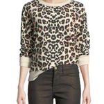 Mother The Square Leopard Print Crewneck Sweatshirt small Tan Photo 8