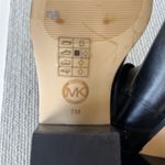 Michael Kors MK Bryce Black Leather Ankle Bootie Boots Silver Logo Size 7 Photo 9