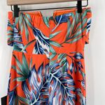 Lulus Jumpsuit Extra Small Luxe Luau Orange Tropical Floral NWT Strapless Beach Photo 7
