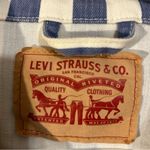 Levi Strauss & Co Blue & White Stripe Jean Jacket Sz Lg Photo 2