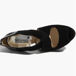 Michael Kors MICHAEL Black Cross Strap Sandals Photo 8