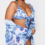 Pretty Little Thing NWT Blue Contrast Oversized Beach Shirt Size 12 Photo 2