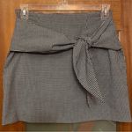 Mango MNG by Women B&W Plaid Skirt with Front Bow NWOT Small Photo 0