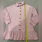 SheIn Drop Shoulder Ruffle Hem Smock Boho Long Sleeve Mini Dress Photo 3