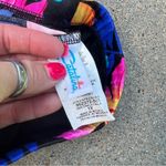 Catalina VTG 90s neon hibiscus tropical floral high rise halter swim bikini 1X Photo 4