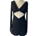 Beginning Boutique  Black Raven Dress Ruched Cut-Out sheer mesh long sleeve sz 12 Photo 10