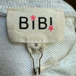 BiBi LOVE Heart Patchwork Slit French Terry Sweatshirt Grey Size Small (S/M) Blue Photo 6