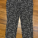 Chico's Pull On Pants Womens Size 8 Black Leopard Print Stretch Casual Career Photo 0