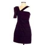 Black Halo  | One Shoulder Deep Plum Cocktail Party Formal Dress Size 6 NWT Photo 1