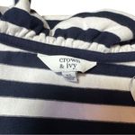 Crown & Ivy Navy Blue White Ruffle Neck Cotton Long Sleeve XL Photo 4