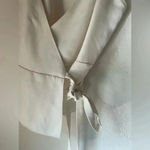 Amanda Uprichard  Clarita Wrap Top in Cream​​​​ vintage peplum style size medium Photo 6