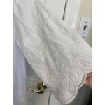XCVI  White Crochet Embroidered Tunic Mini Dress Size Medium Boho Cottage Cotton Photo 6