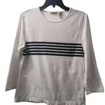 Ralph Lauren Polo Jeans Co. Striped Long Sleeve Top Crew Neck White Casual Size M Photo 0