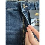 Lee Slim Fit Straight Leg Mid Rise Jeans Womens 16S Short Blue Denim Stretch Photo 2