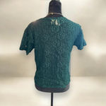 Victoria's Secret Victoria Secret vintage lace hunter green sheer top‎ large Photo 3