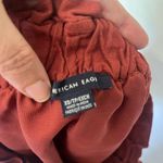 American Eagle Paper Bag Linen Blend Skirt Size XS Rust Red Pull On Button Photo 6