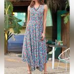 Sundance  Salma Watercolor Handkerchief Maxi Dress Size 4 Photo 1