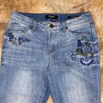 Nine West Jeans Gramercy Skinny High Rise Embroidered Floral Light Wash Jeans, 4 Photo 2