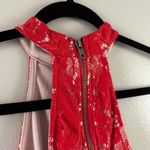 Shareen  Collections Australian Red Lace Highneck Mini Dress Photo 2