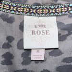 Knox Rose EUC  Utility Jacket Hidden Buttons Pockets Animal Print Funnel Neck - M Photo 4