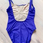 Vintage 80s Swimsuit One Piece Purple Gold Size Medium Modest Fit Pool USA Made Photo 1