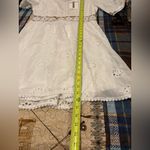 White Lace Floral Embroidery Short Sleeve Mini Dress BOHO Size L Photo 12