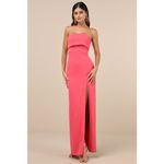 Lulus Classy Consideration Coral Pink Strapless Maxi Dress Size M Red Size M Photo 10