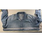 Old Navy  Womens Denim Shirt Cropped Lightweight Blue Chambray XL Western Chic Photo 5