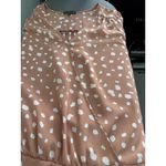 West Kei  Tan Polka Dot Surplice Tie-Sleeve Blouse Size‎ M Photo 4