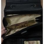 Brighton Vintage Wallet Crossbody Brown Purse Leather Croc Ornate Buckle w Chain Photo 4